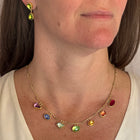 Mixed Cut Rainbow Gemstone Necklace
