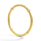 18k Hammered Hollow-Constructed Bangle Bracelet with Diamonds