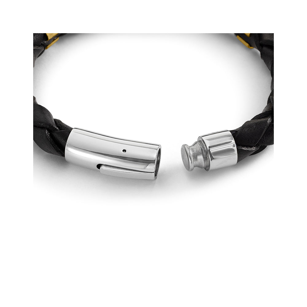 Black Diamond and Leather Bracelet
