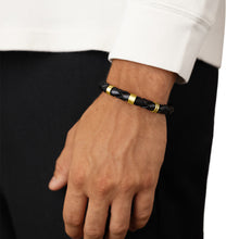 Black Diamond and Leather Bracelet