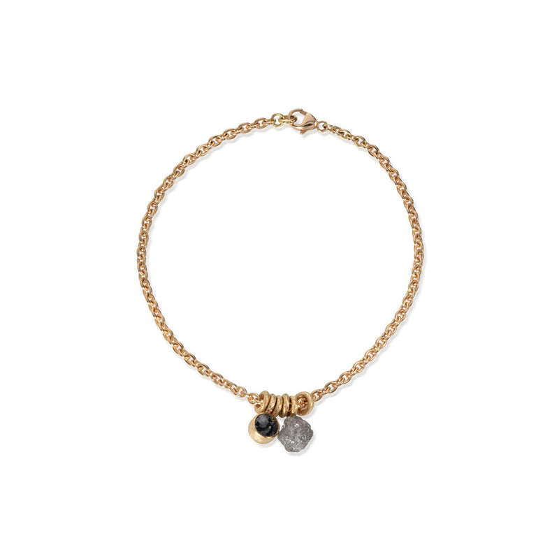 Diamond Sphere and Black Diamond Bracelet