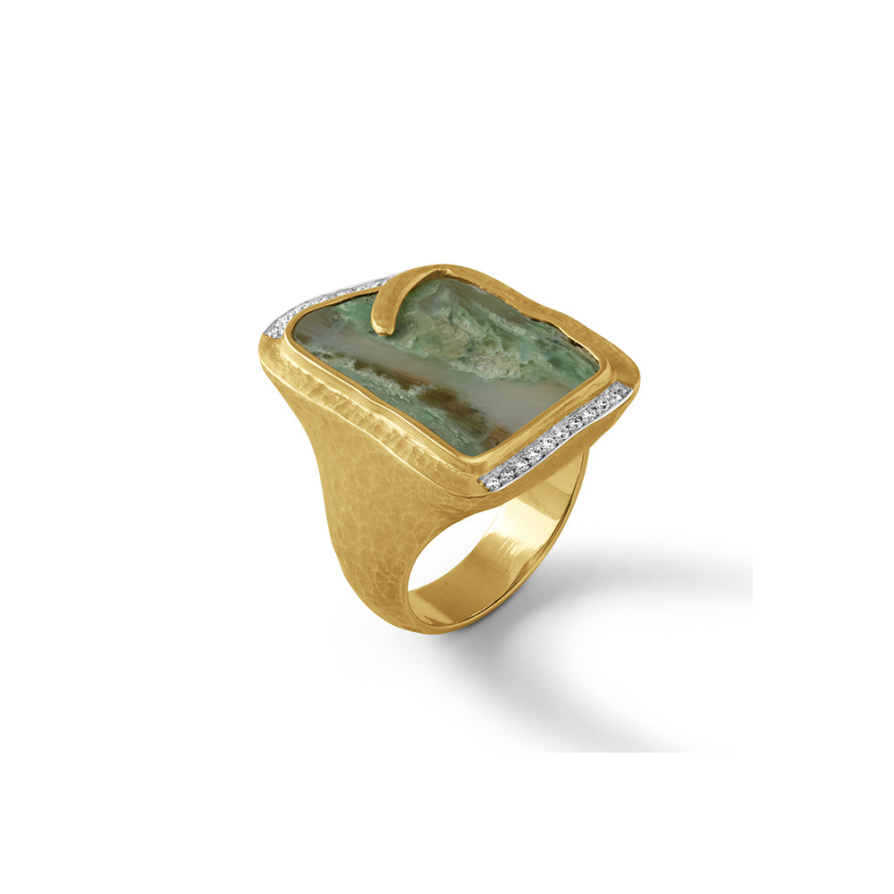 Chrysoprase Slice Ring