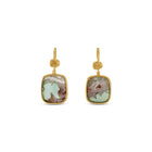 Aquaprase Earrings with Gold Frames