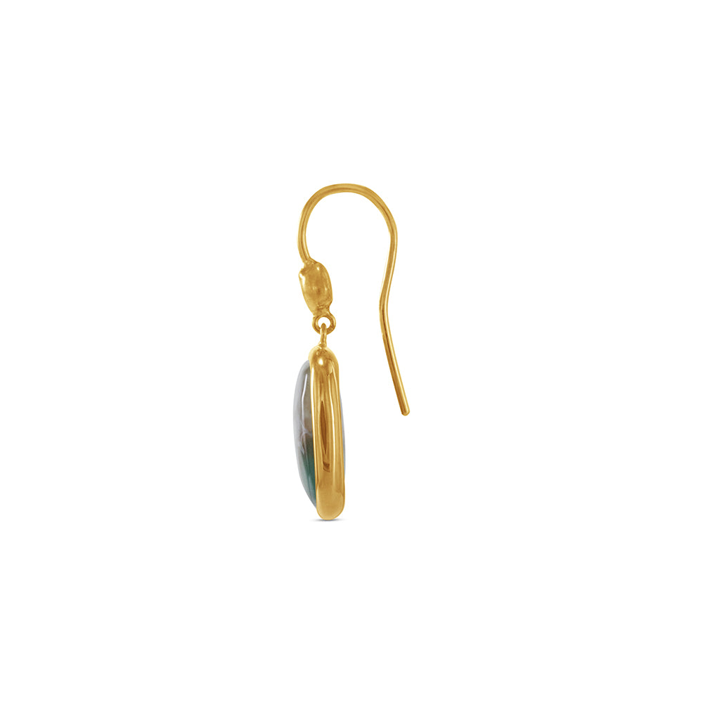 Aquaprase Earrings with Gold Frames