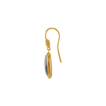 Aquaprase Earrings with Gold Frames
