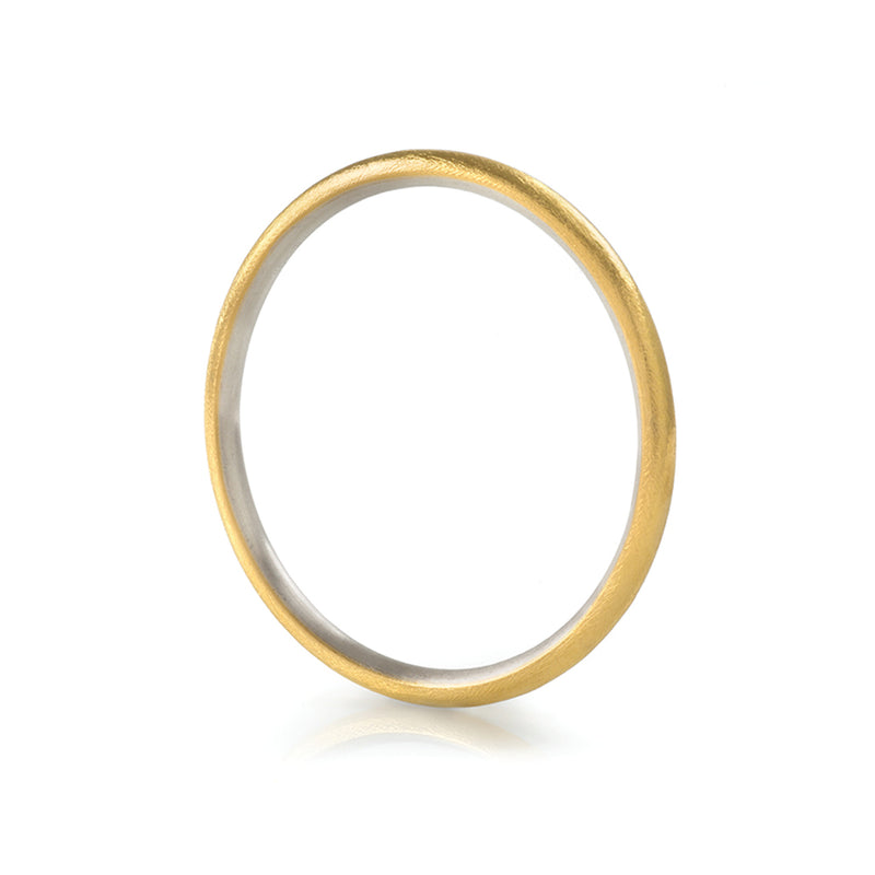 22K Yellow Gold and Sterling Silver Round Bangle
