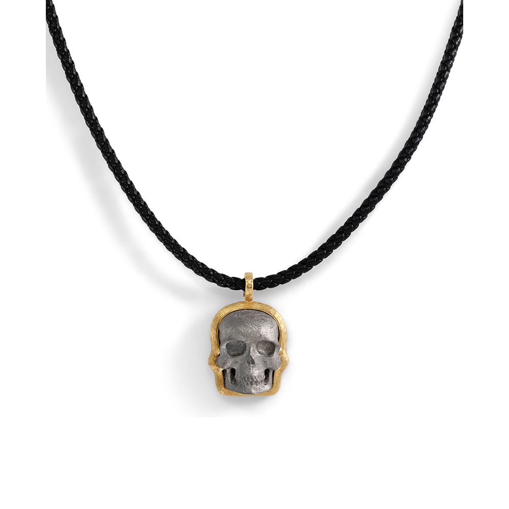 Muonionalusta Meteorite Skull Pendant