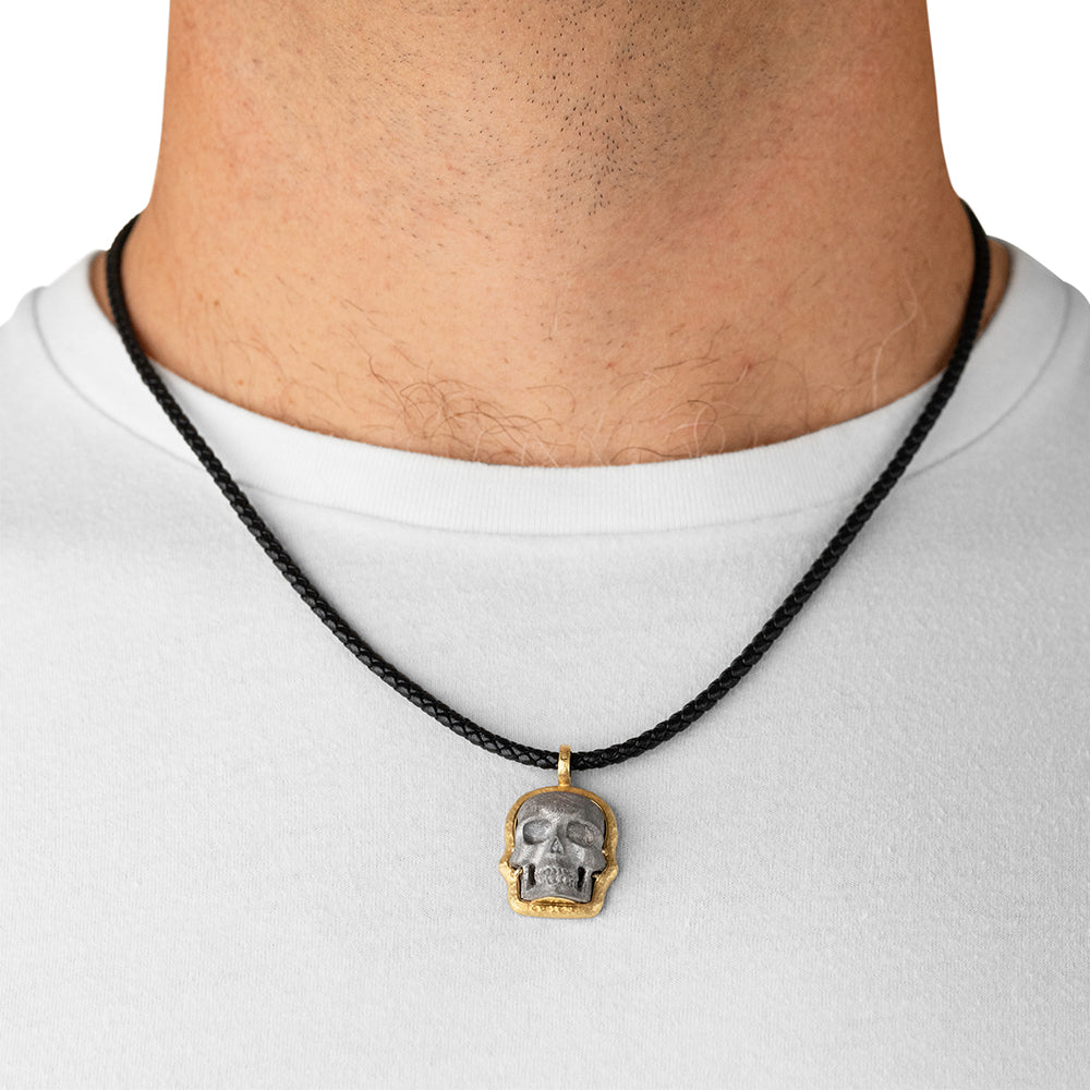 Muonionalusta Meteorite Skull Pendant