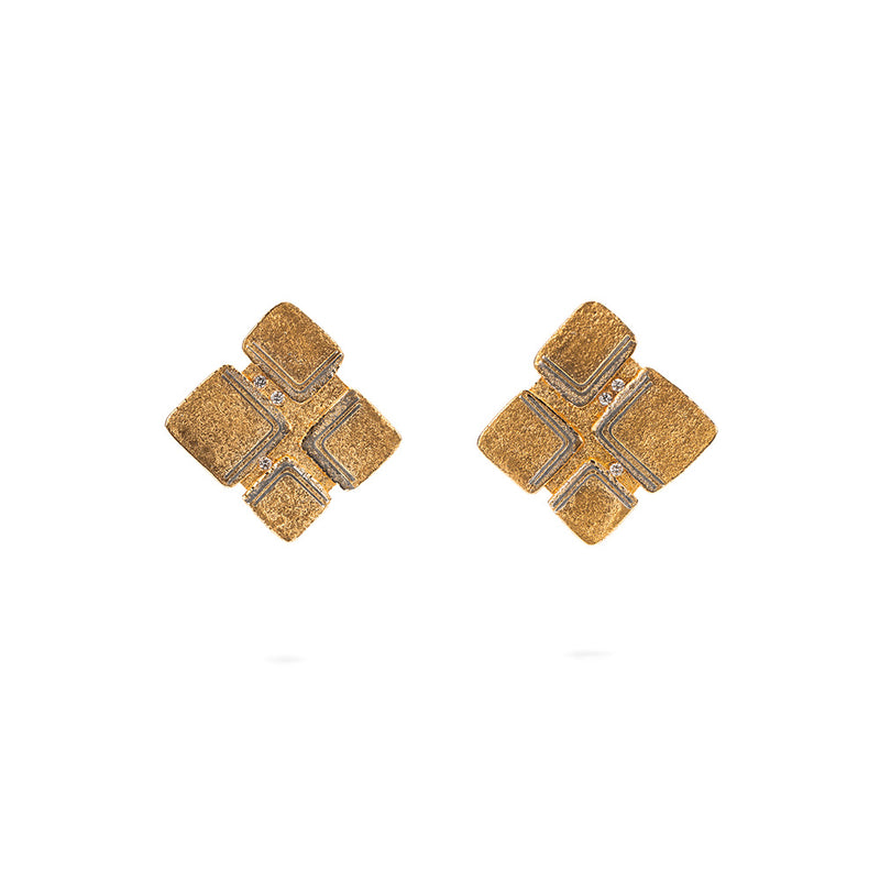 "Cobblestone" Earrings with Diamonds