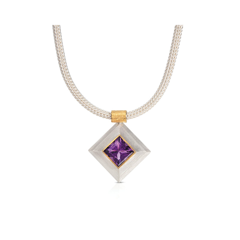 Square Amethyst Pendant