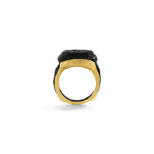 Bronze Roman Ring Encapsulated with Modern Gold Frame