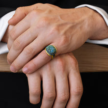 Bronze Roman Ring Encapsulated with Modern Gold Frame