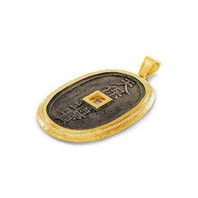 Edo Coin Pendant with Diamonds