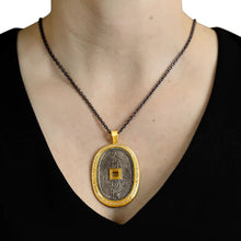 Edo Coin Pendant with Diamonds
