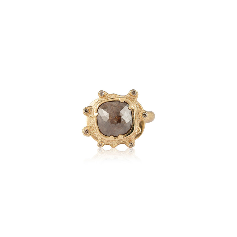 Rose Cut Black Diamond Ring