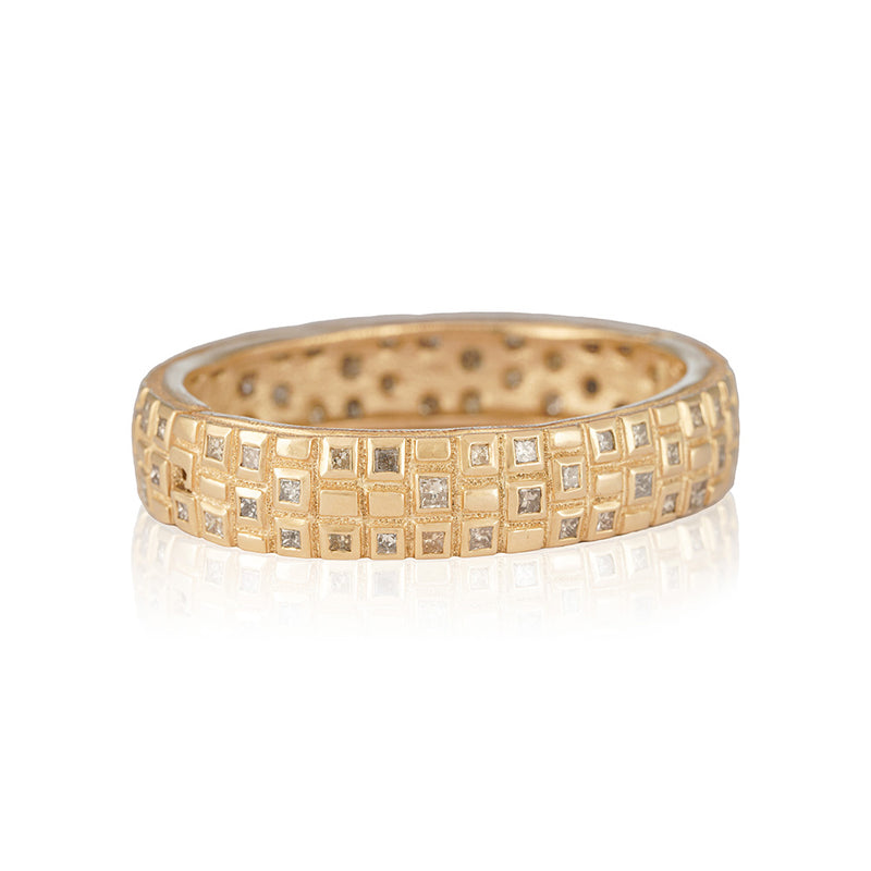 Triple Layer Princess Diamond Bangle Bracelet