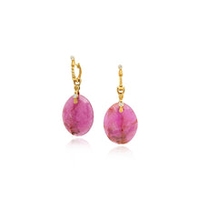 Sapphire slice earrings with 18k rose gold