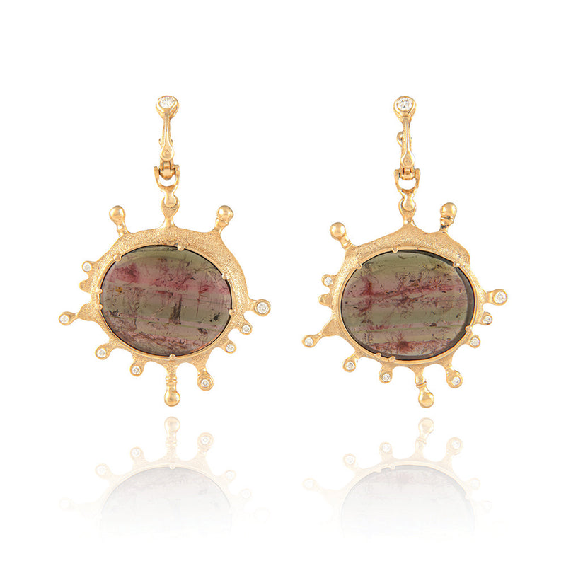 Watermelon Tourmaline "Embrace" Earrings
