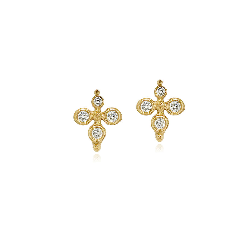 Fleur-De-Lis Diamond Earrings, Post Backs
