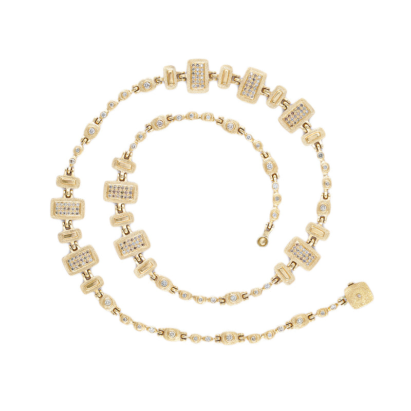 Segmented Necklace with Pavé Champagne Diamonds