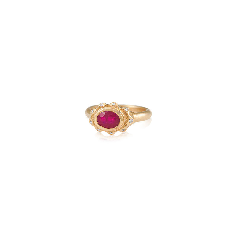 Ruby Ring with Diamonds