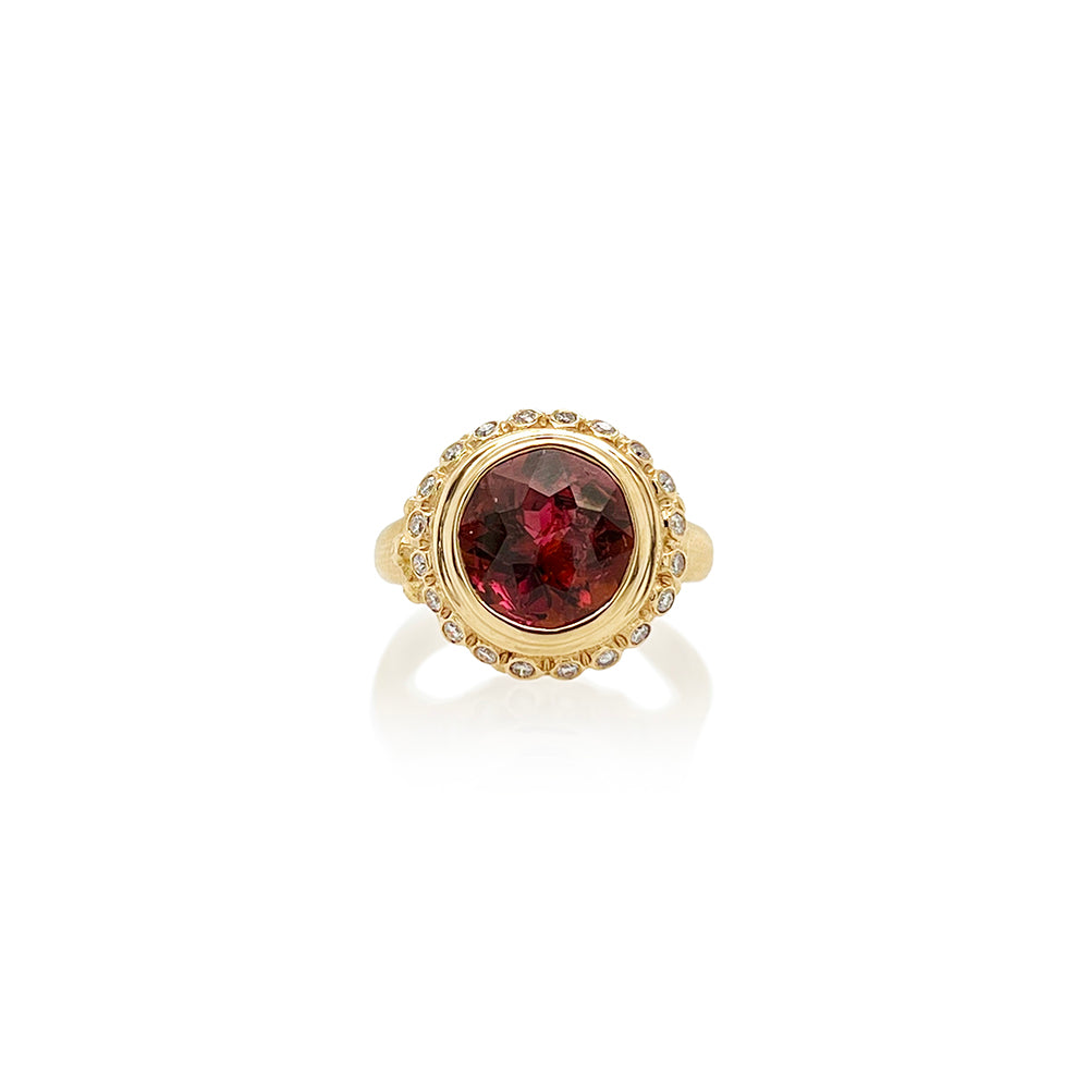 large pink tourmaline ring