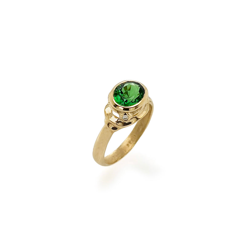 Large Oval Tsavorite Garnet Ring