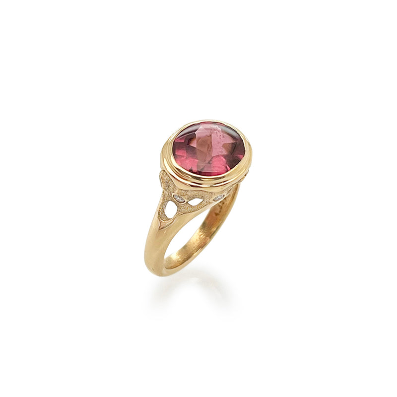 Large Oval Pink Tourmaline Ring