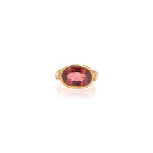 Oval Pink Tourmaline Ring with Diamonds