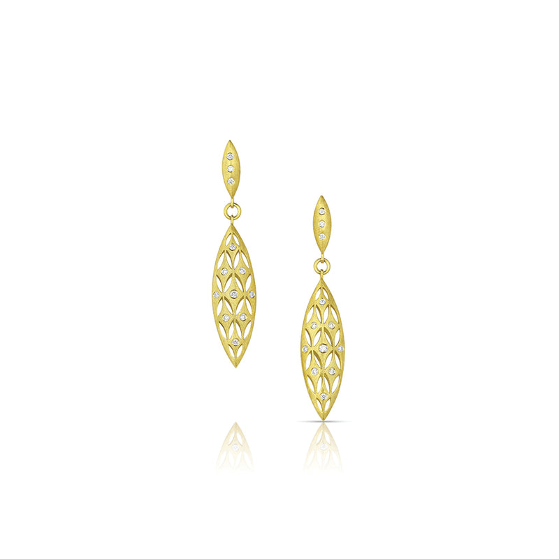 Double Navette Earrings with Diamonds