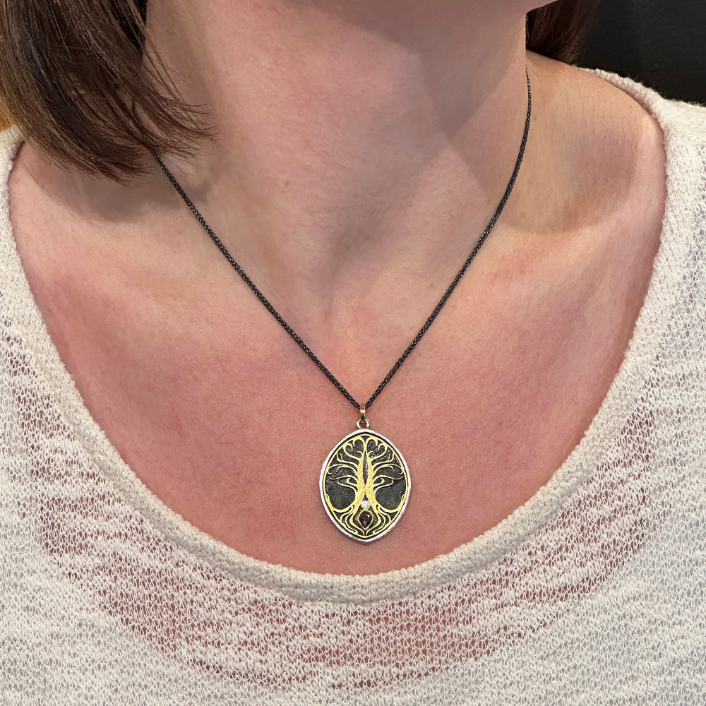 "Tree of Life" Pendant Necklace with Diamond
