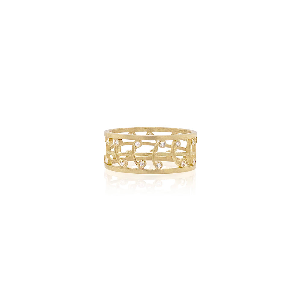 laurel ring with diamonds