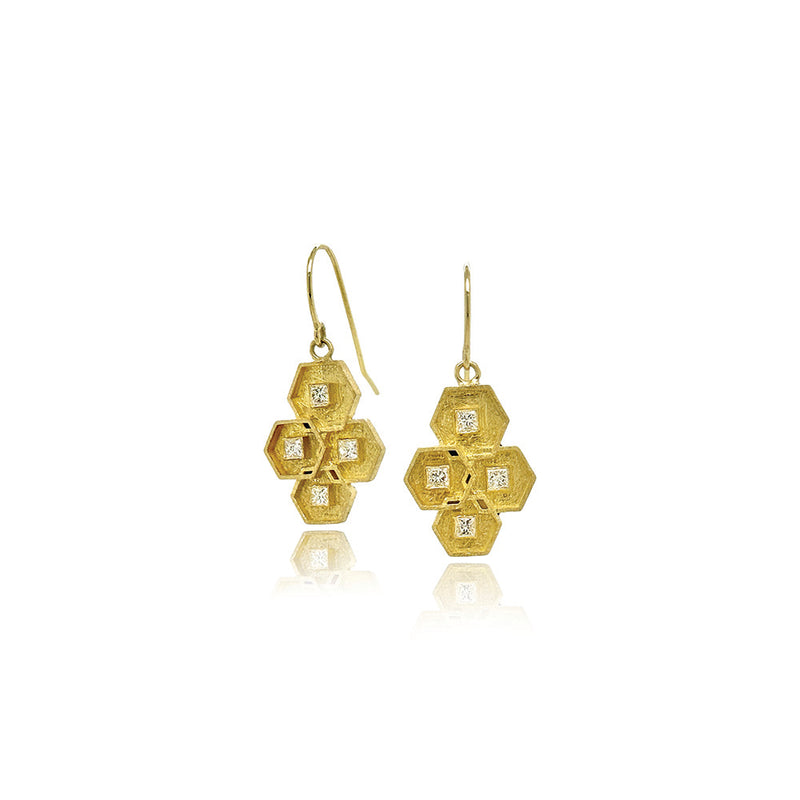 "Hive" Earrings with French Wires