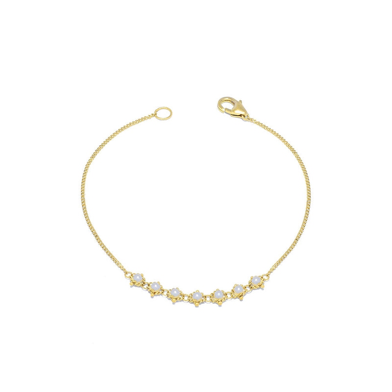 Petite Textile Freshwater Pearl Bracelet