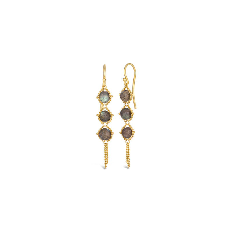 Textile Drop Labradorite Earrings