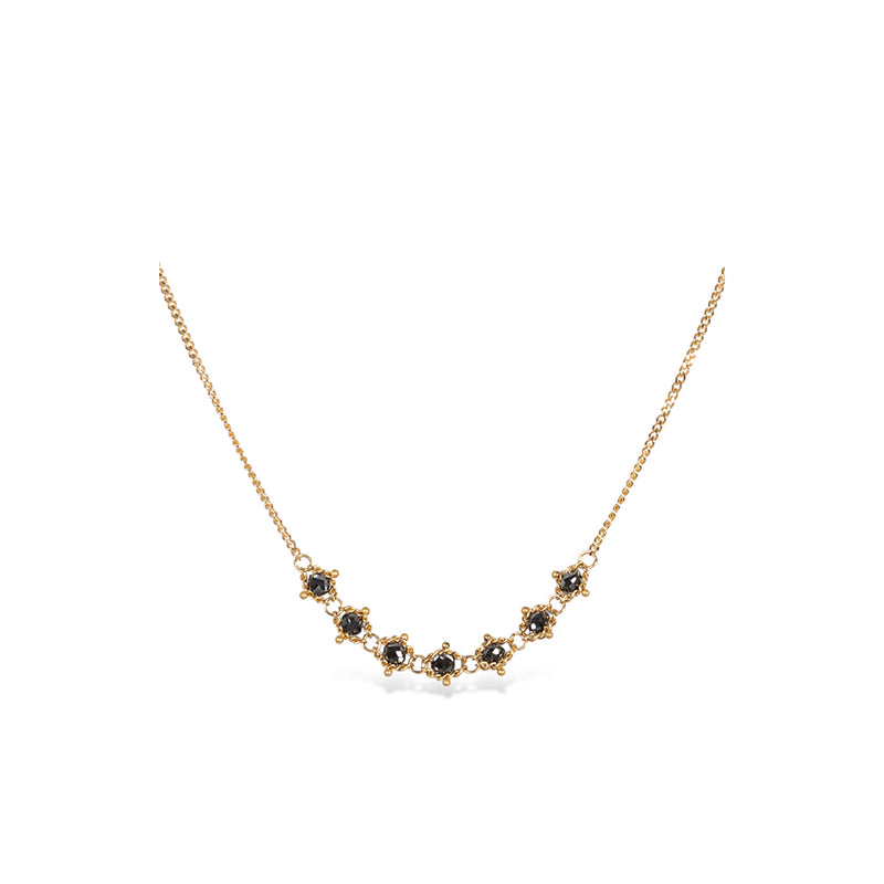 Petite Textile Black Diamond Necklace