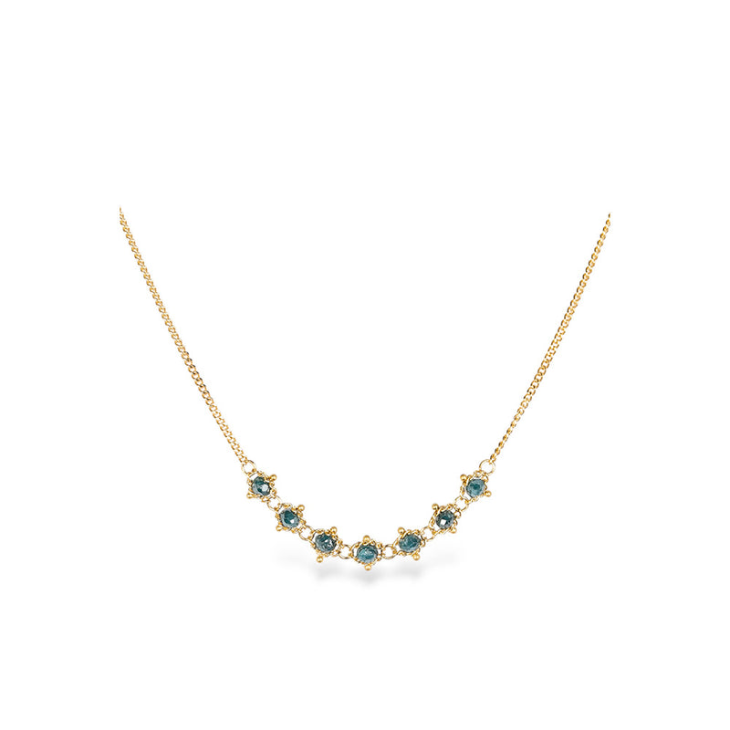 Petite Textile Blue Diamond Necklace