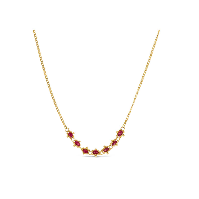 Petite Textile Ruby Necklace