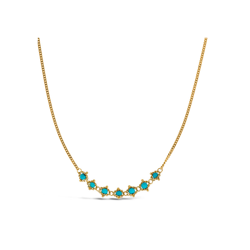 Petite Textile Turquoise Necklace