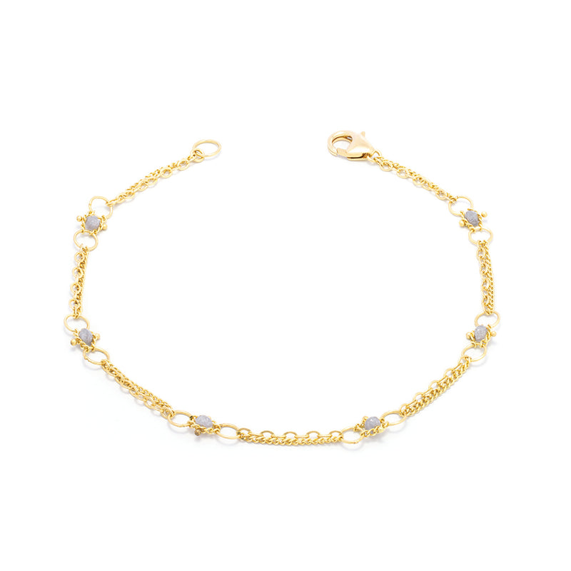 Whisper Chain Silver Diamond Bracelet