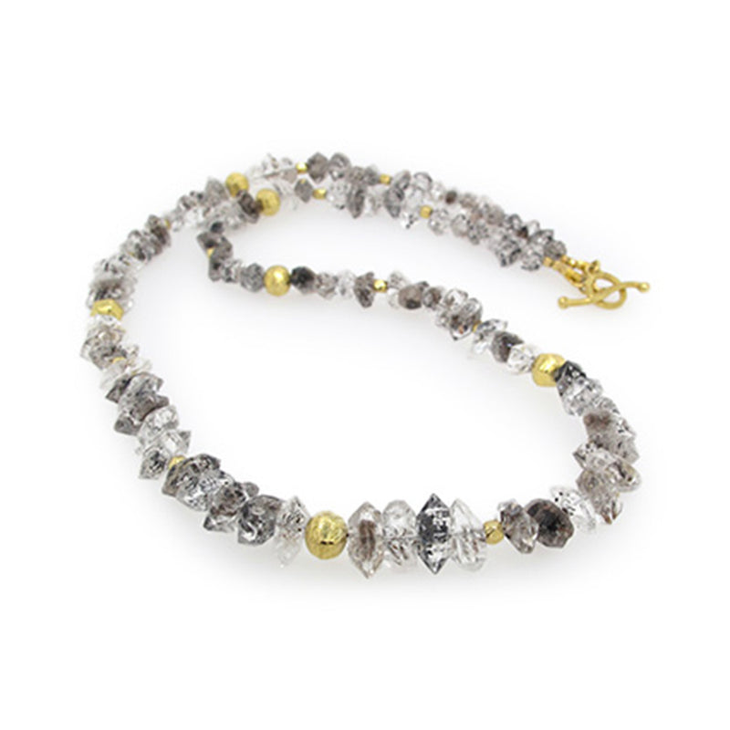 Tourmalinated Herkimer quartz necklace