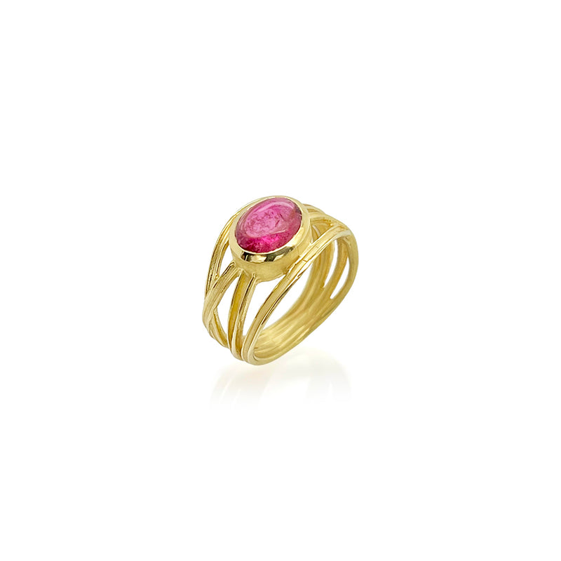 4 Wrap Ring with Oval Pink Tourmaline