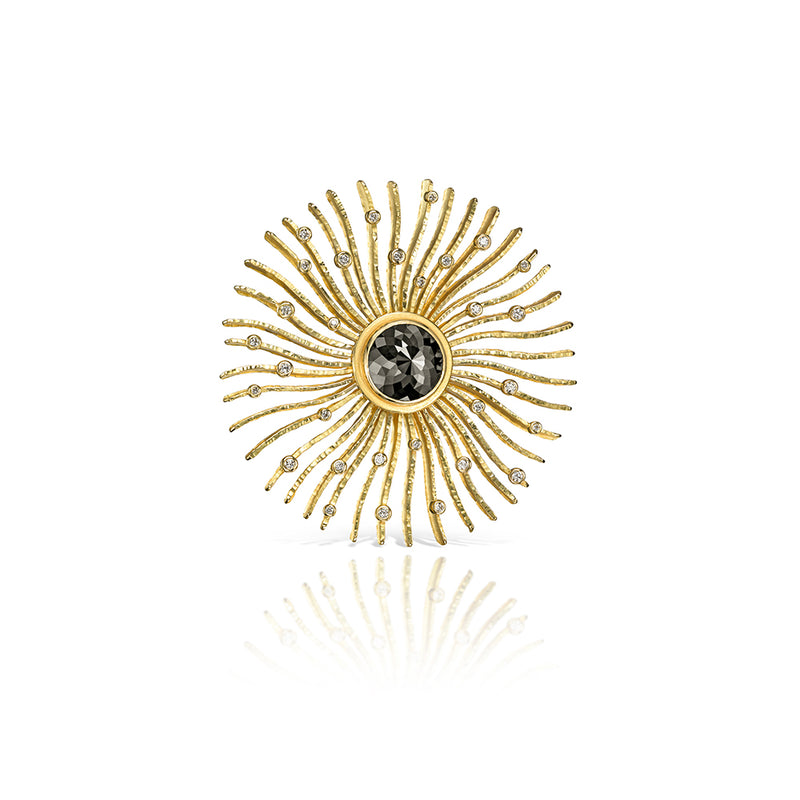 Black Lichen brooch