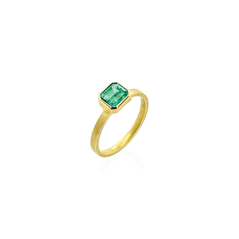 Emerald Cut Emerald Stacking Ring