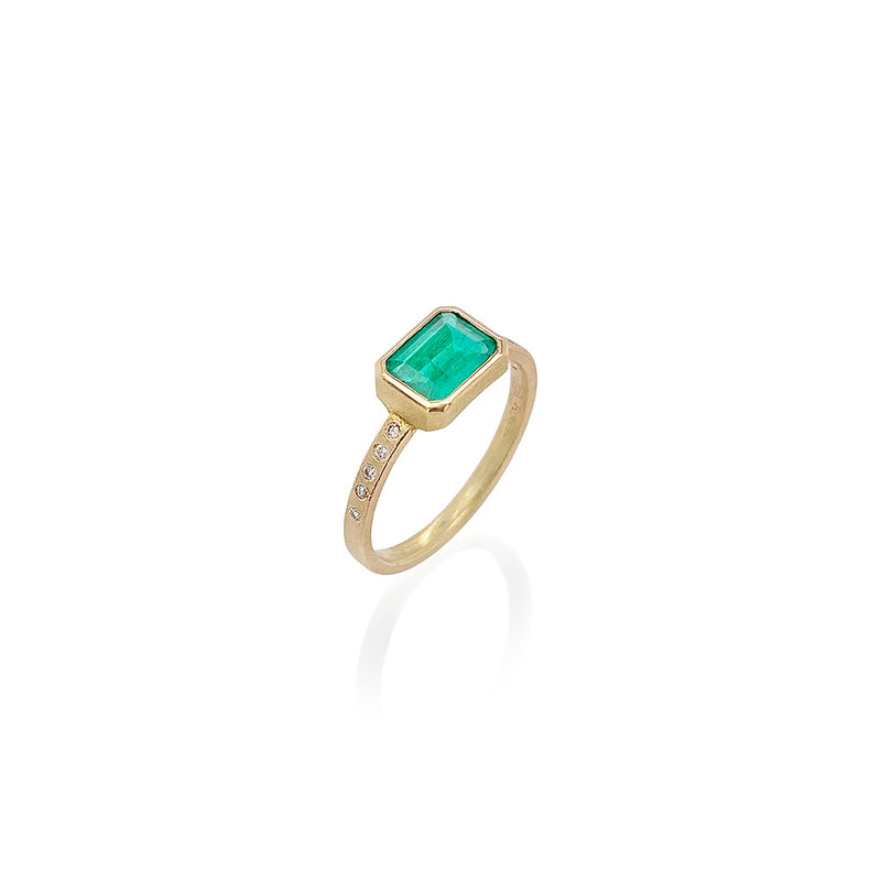 Emerald Cut Emerald Stacking Ring