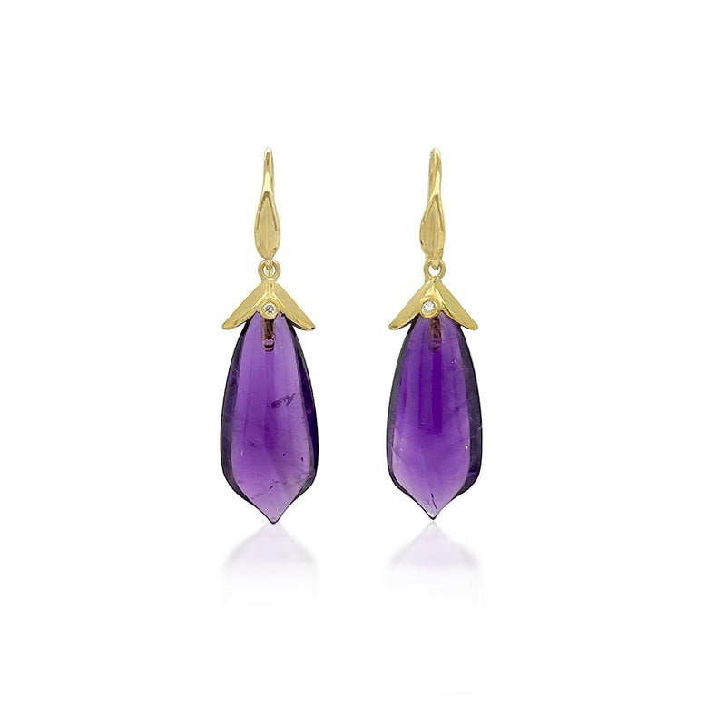 Pagoda Earrings in Amethyst