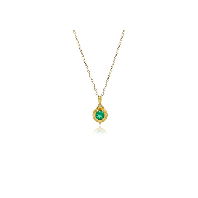 Emerald Pendant with Diamond