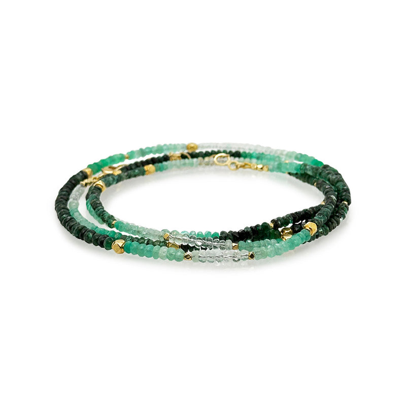 Ombre Emerald Multi-Wrap Bracelet