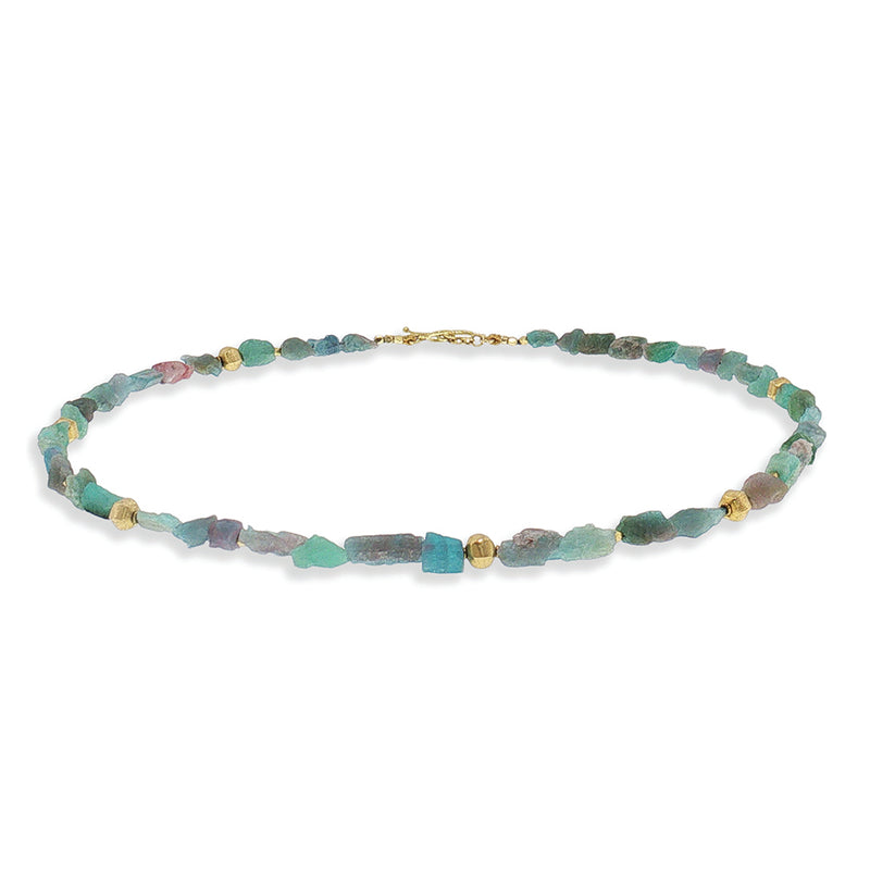 Natural Rough Crystal Paraiba Tourmaline Necklace