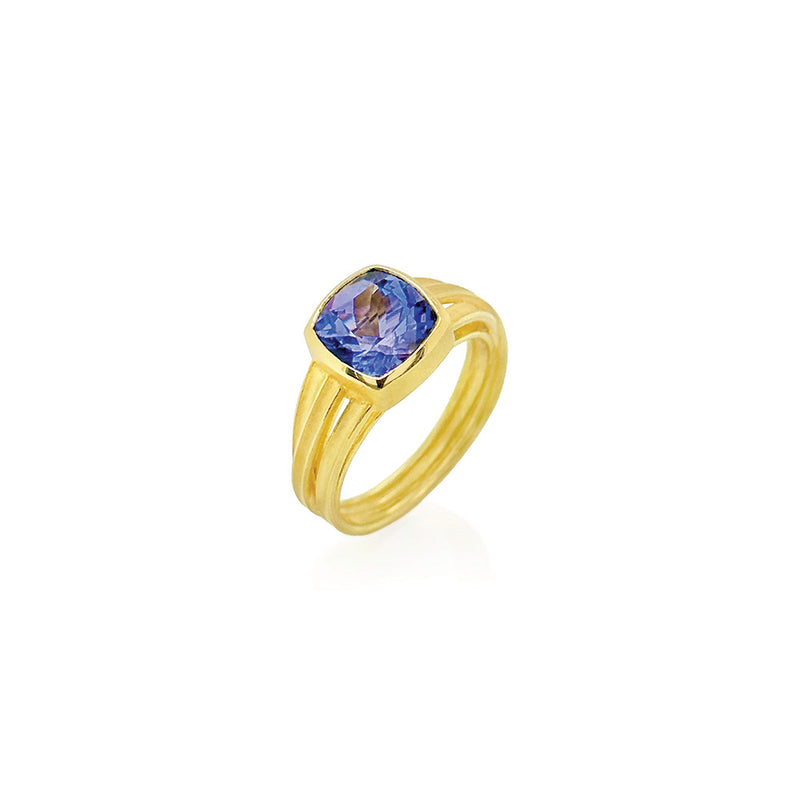 Cushion Cut Tanzanite Ring